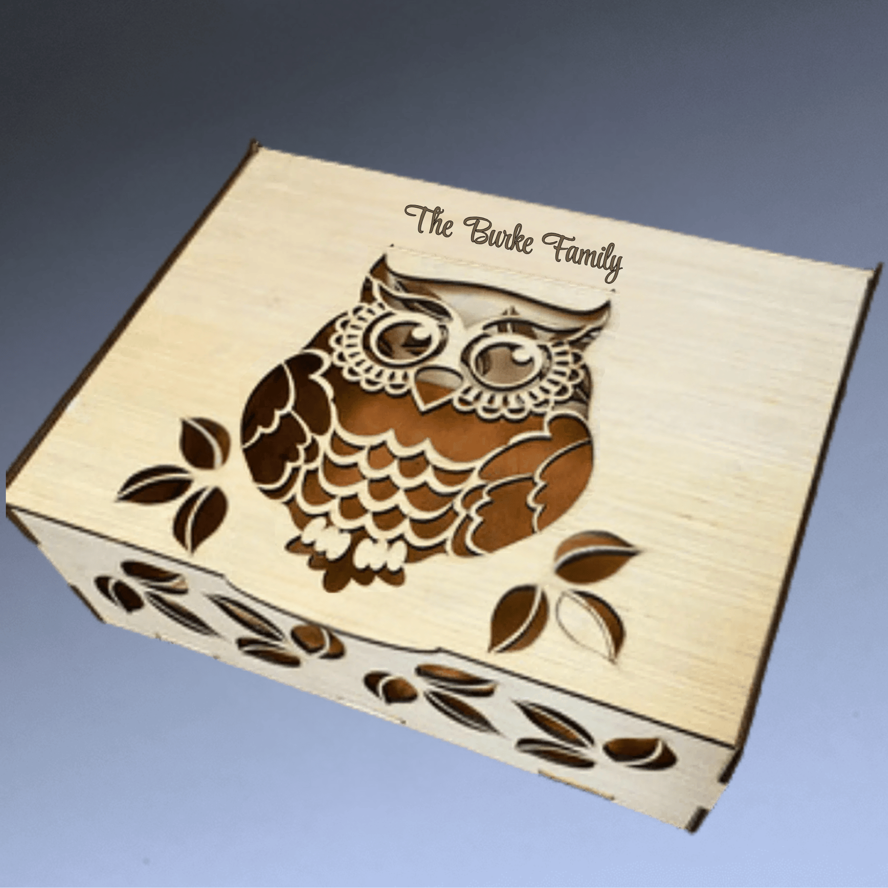 Owl Keepsake Box - Hand-Crafted Wood Storage and Memory Box 20" (W) x 15" (L) x 7" (Deep)