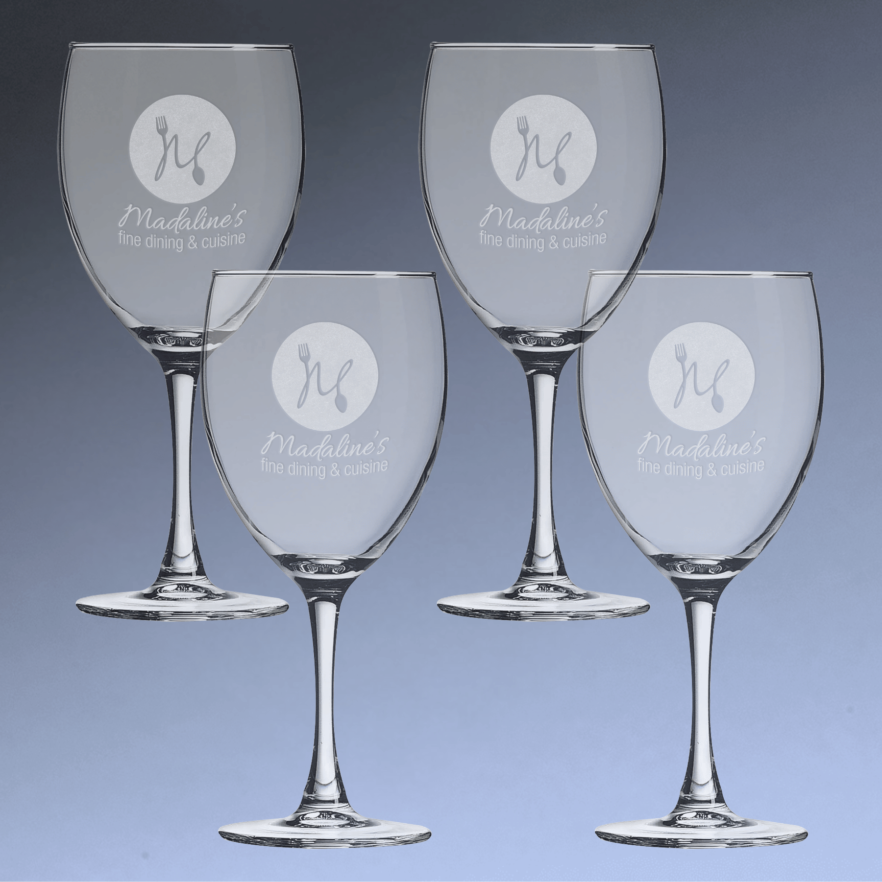Custom Engraved Wine Glasses – Personalized Polar Camel Stemware Set of Four / 10.5 oz.
