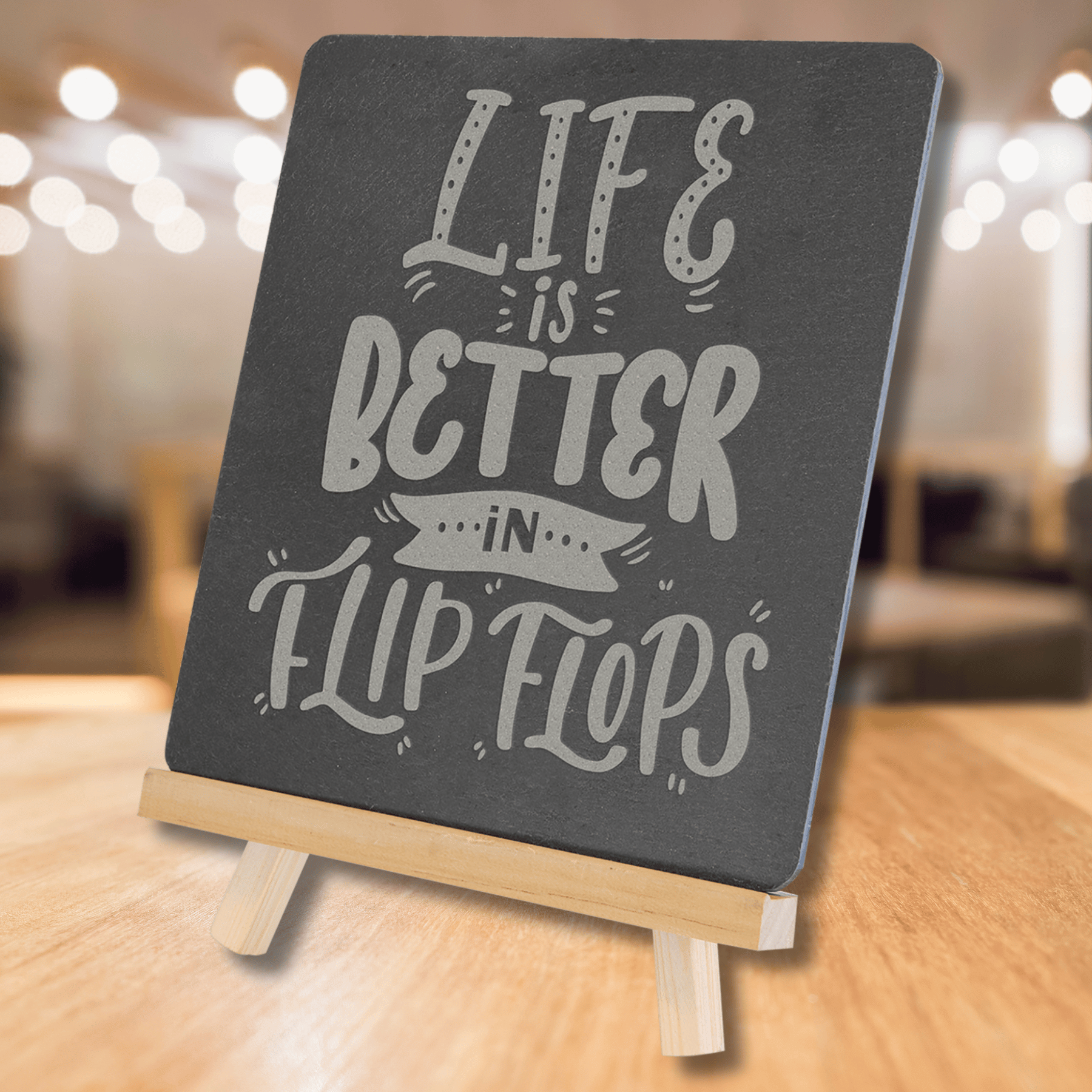 Slate Easel Signage with Custom Engraving - For Counter Top Display