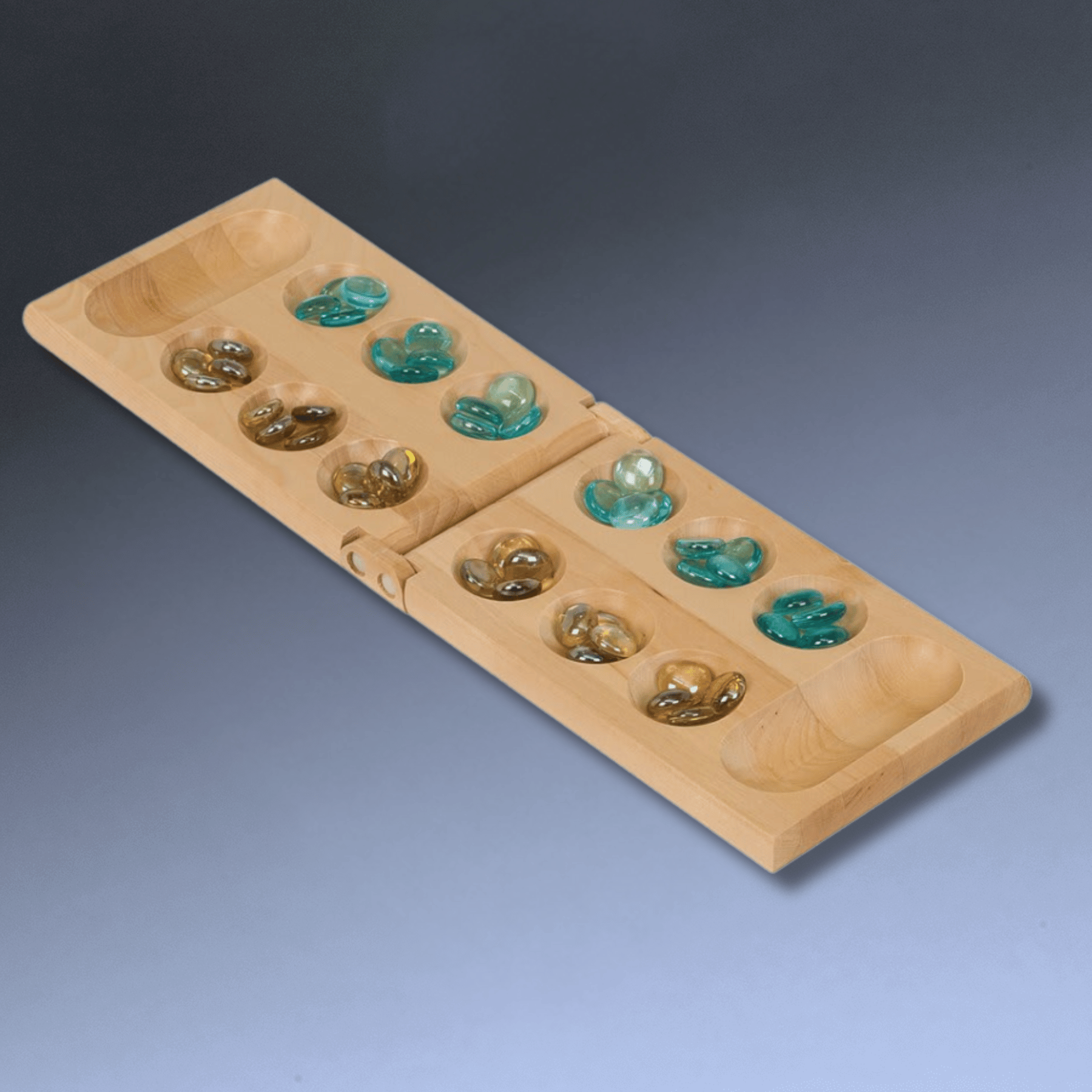 Custom Engraved Mancala Gift Set - Personalized Wood Games When open: 17 1/4"(L) x 5 1/8"(W)