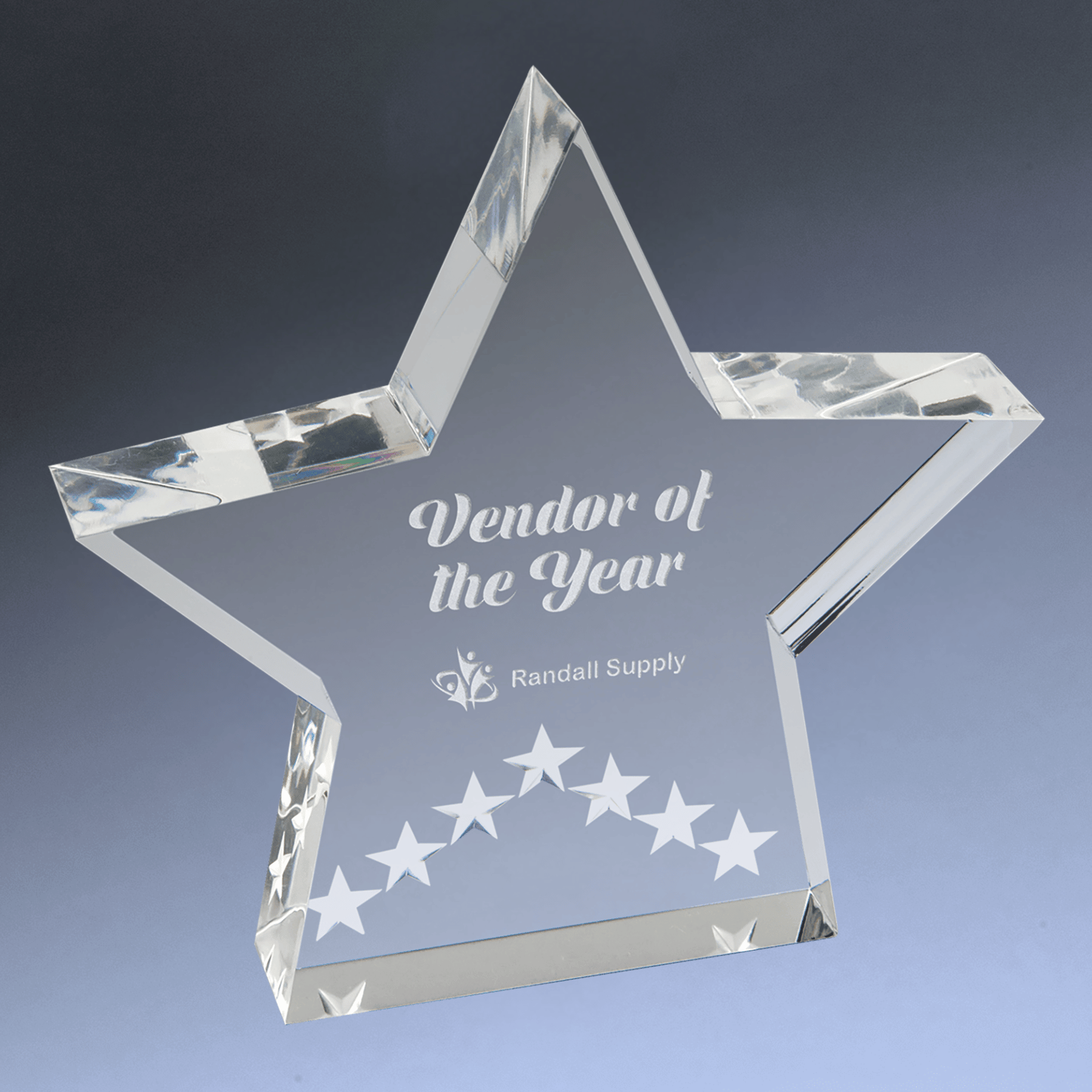 Color Edge Star Acrylic Performance Award - Self-Standing in 3 Colors Silver / 5"