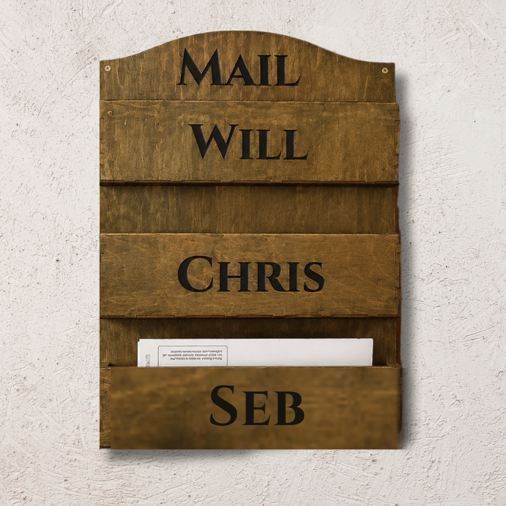 Custom Wood Mail Organizer for Interior Decorators and Design