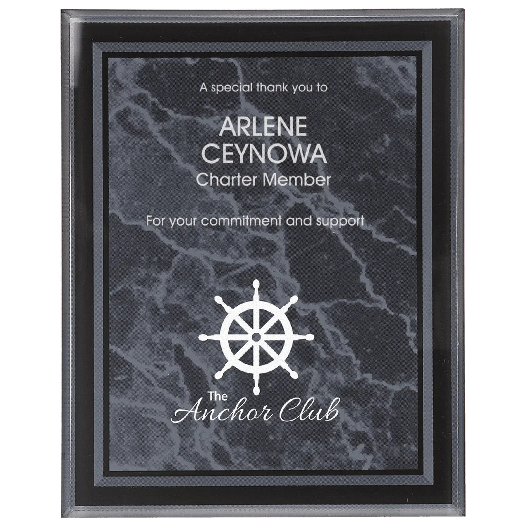 Marble Border Clear Acrylic Plaques (Various Colors)
