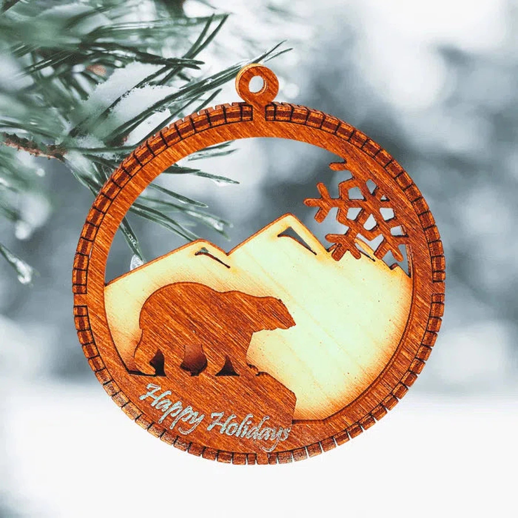 Natural Birch Wood Hand-Made Shadow Box Ornaments (Personalization Included)