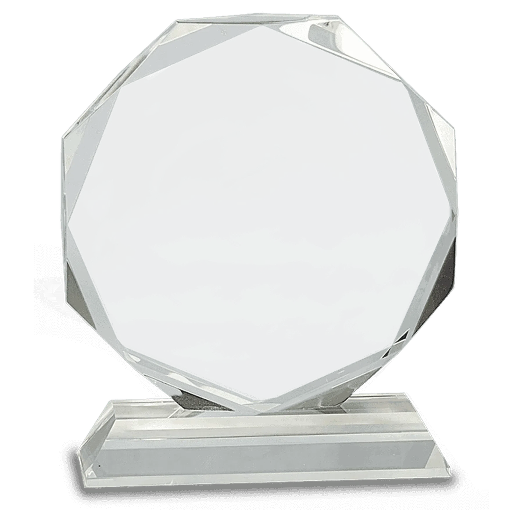 Optic Crystal Octagon on Clear Pedestal Base