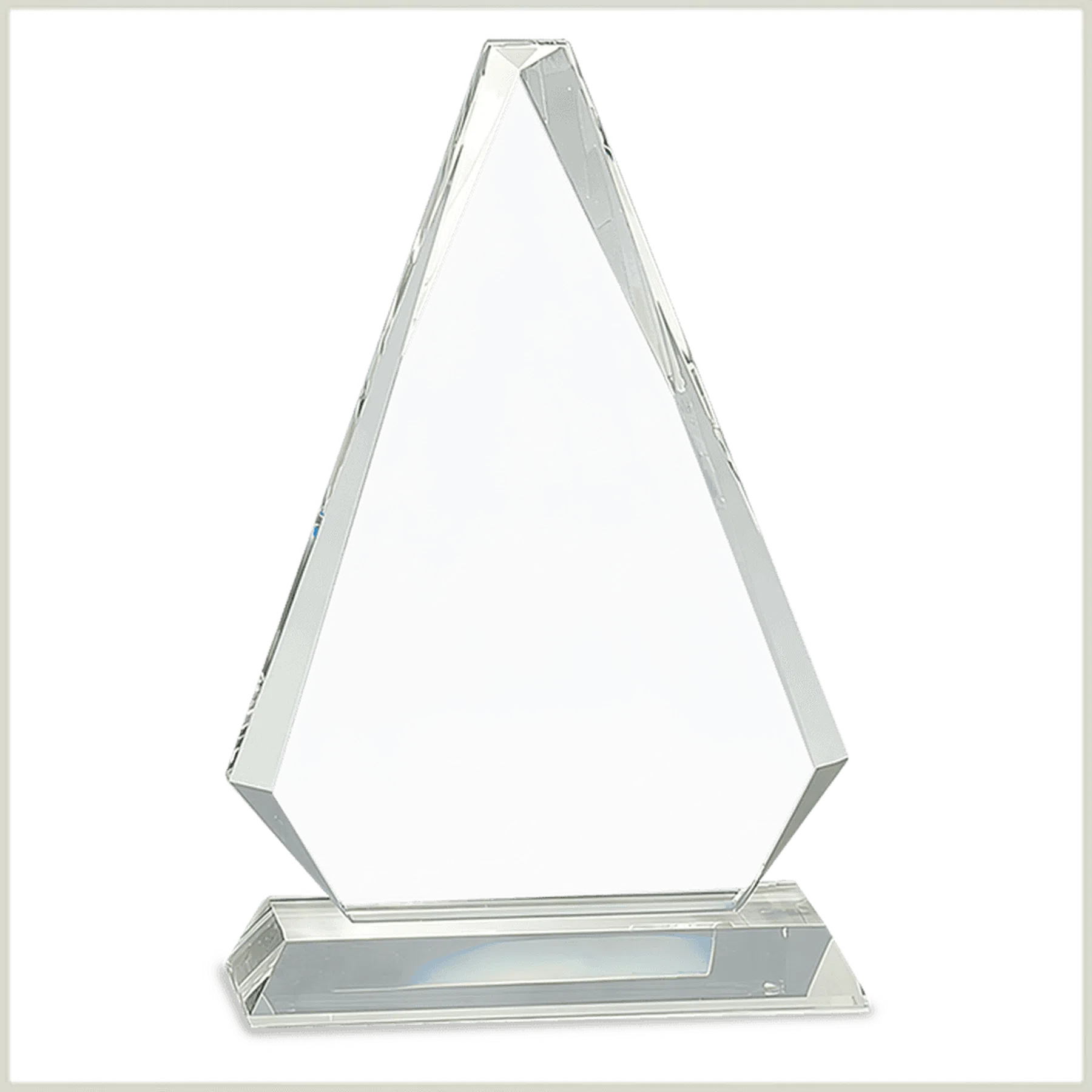 Optic Crystal Triangle on Crystal Pedestal Base