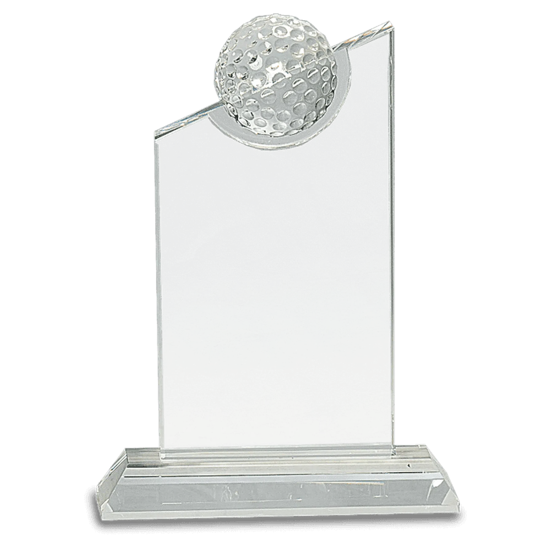 Optic Crystal with Inset Golf Ball on Clear Base