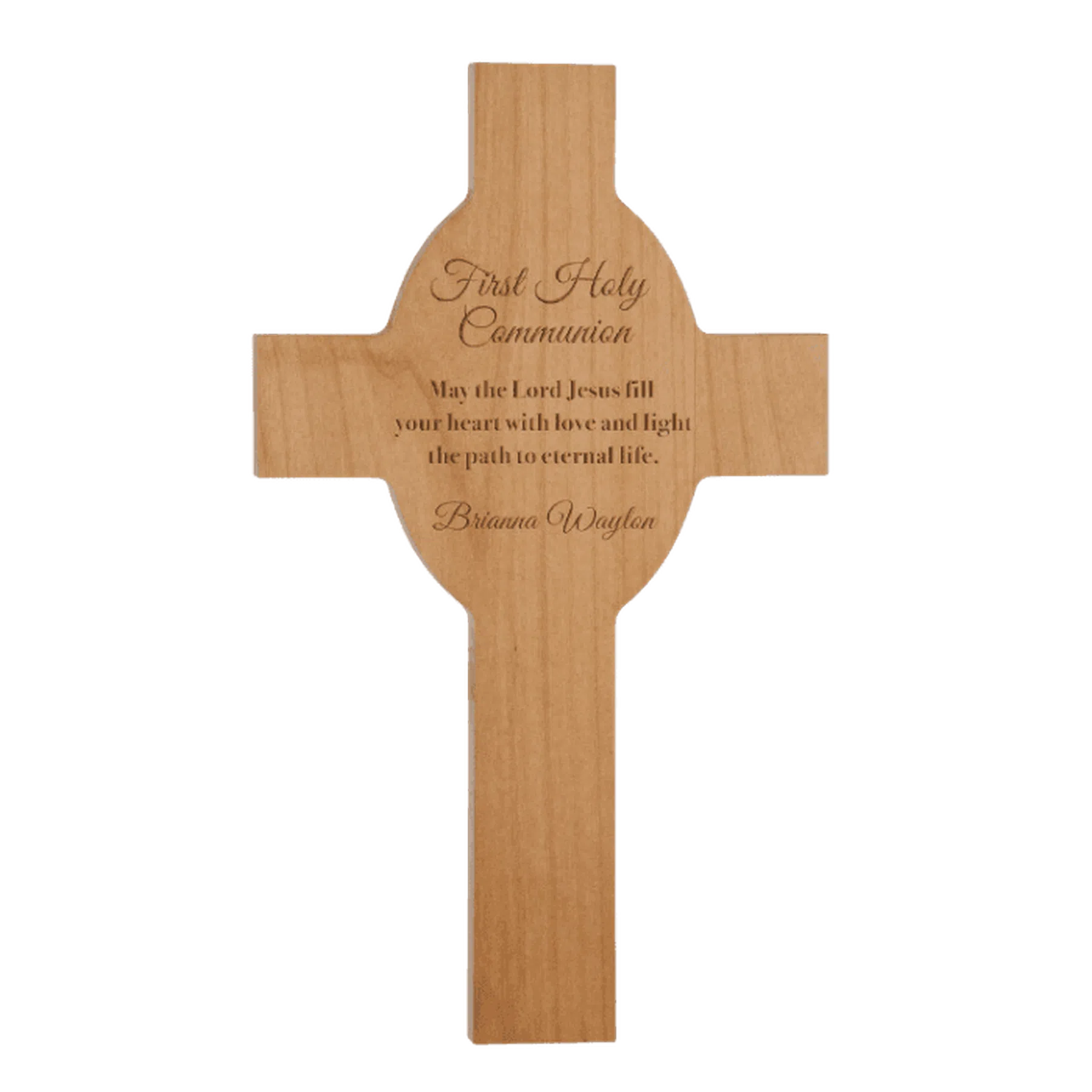 Personalized Red Alder Wood Cross