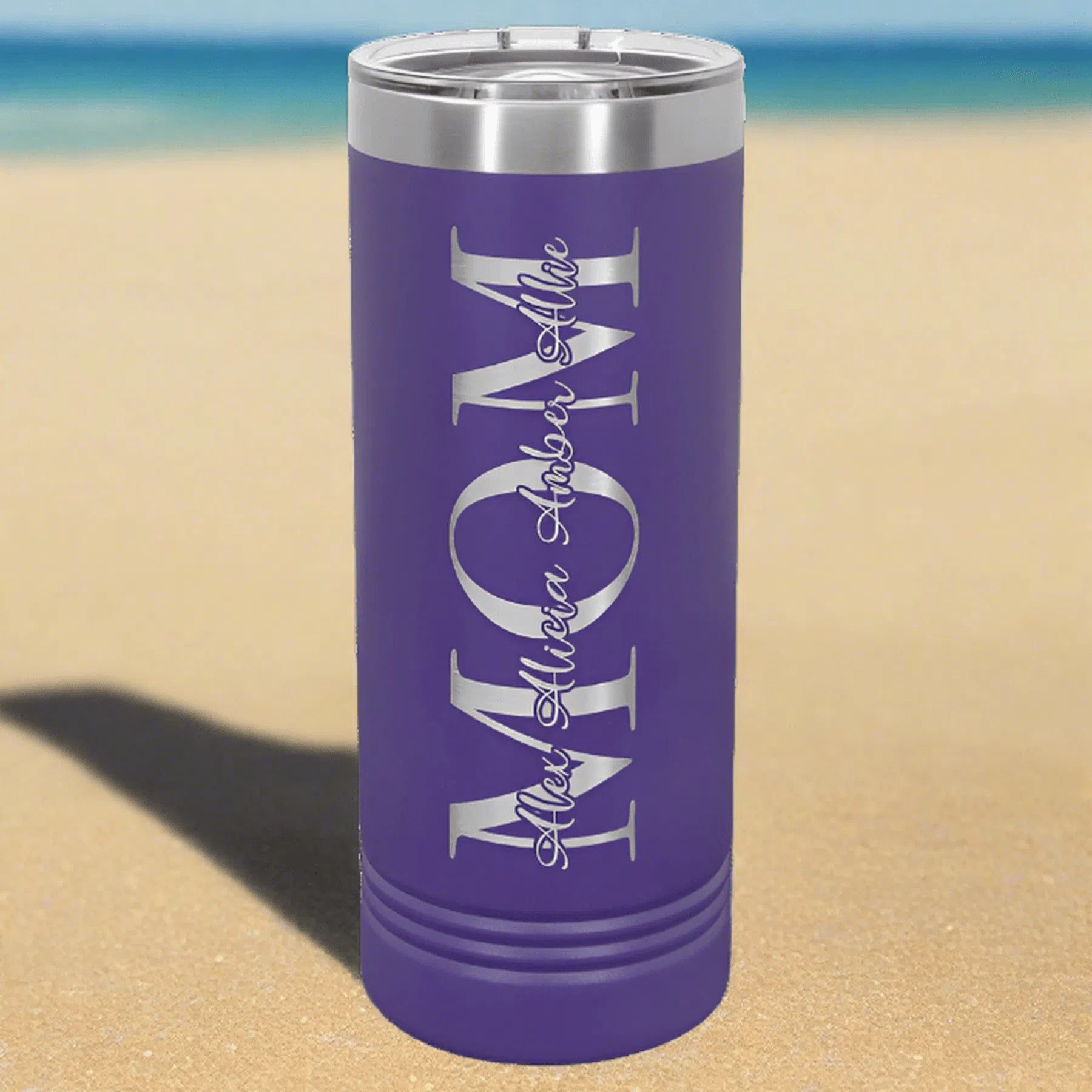 Personalized Skinny Tumbler with Slider Lid - Custom GIfts