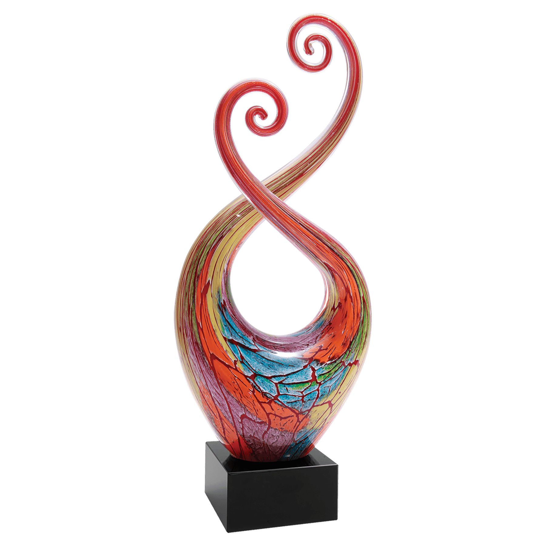 Personalized Art Glass Award Sculpture | Hand-Blown Glass - Color Twist