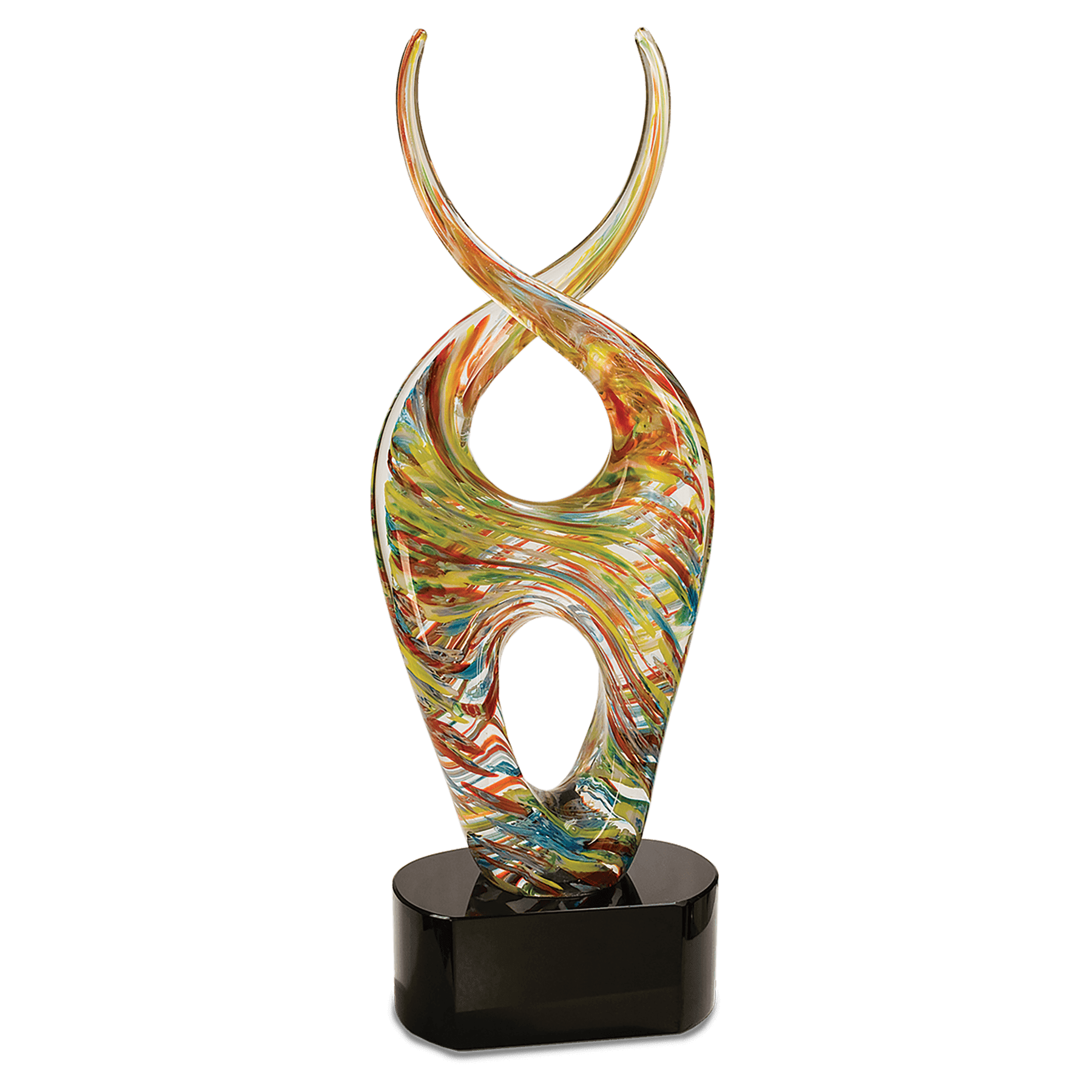 Personalized Art Glass Award Sculpture | Hand-Blown Glass - Color Twist