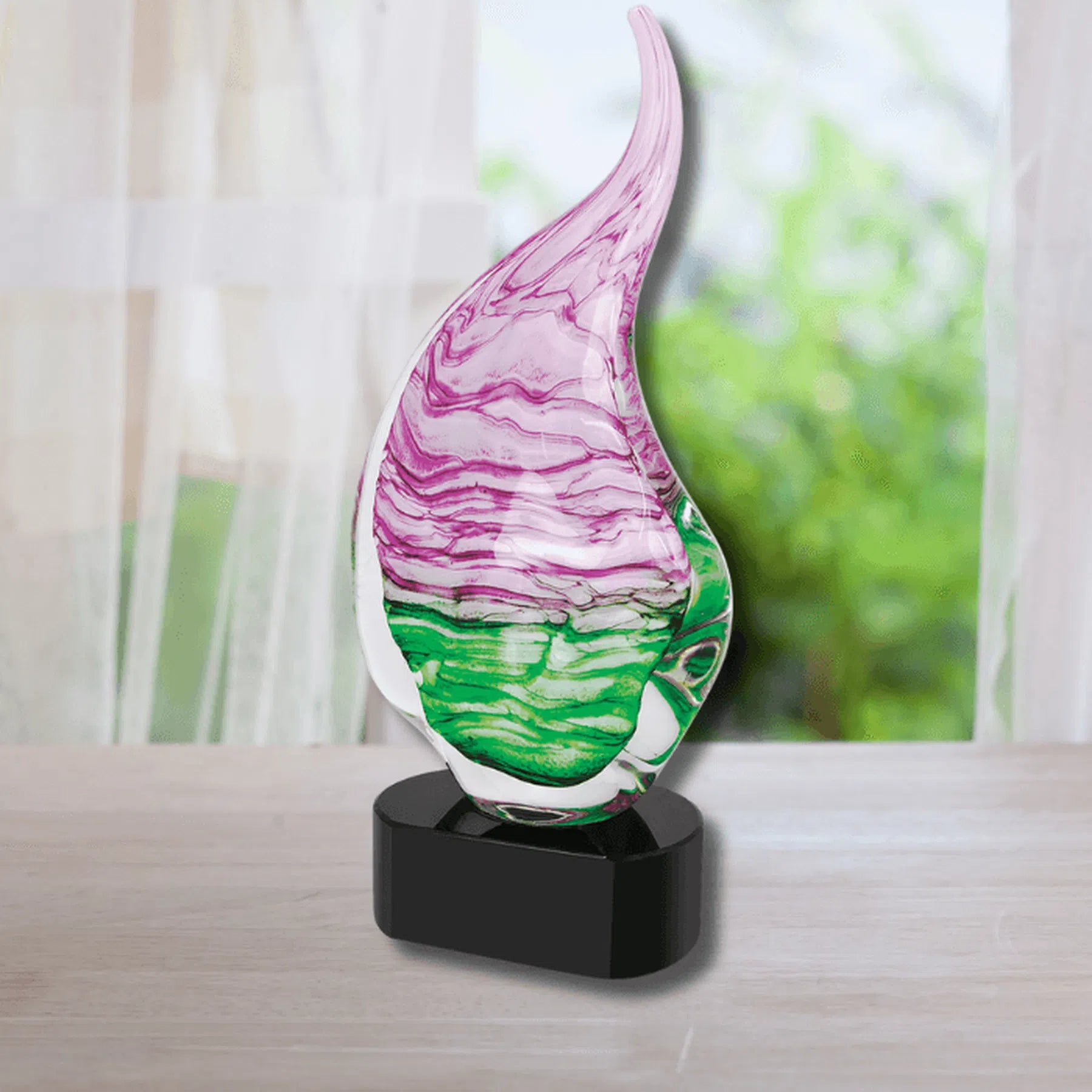 Pink/Green Aspire Art Glass