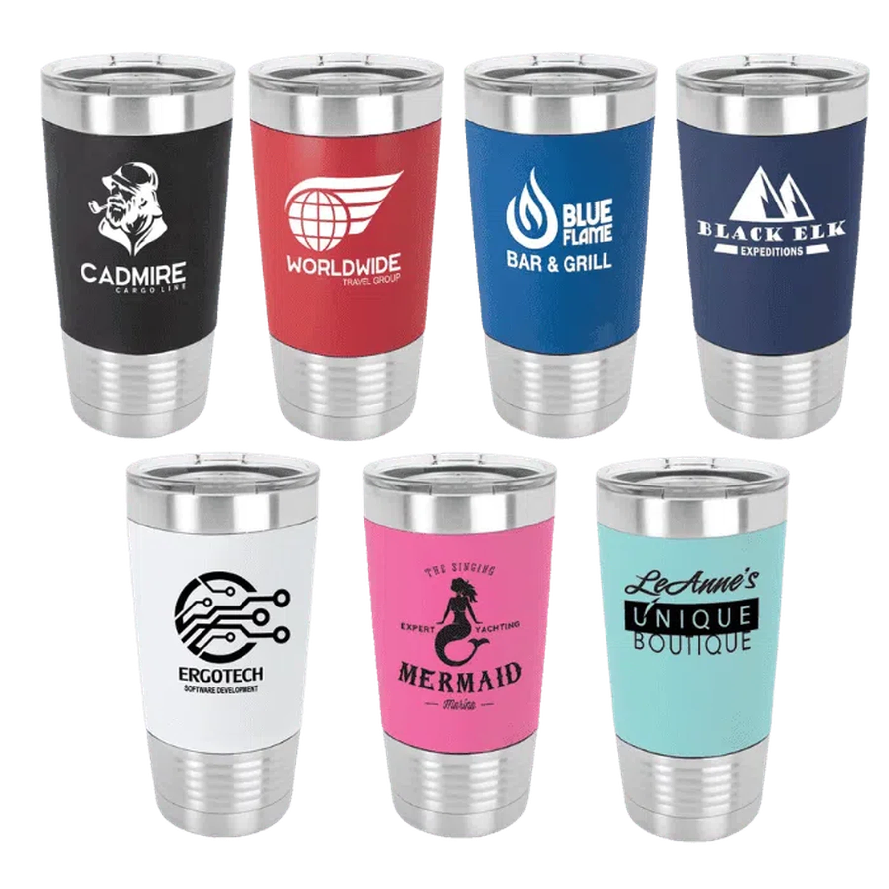 Polar Camel 20 oz. Silicone Grip Insulated Tumbler with Clear Lid