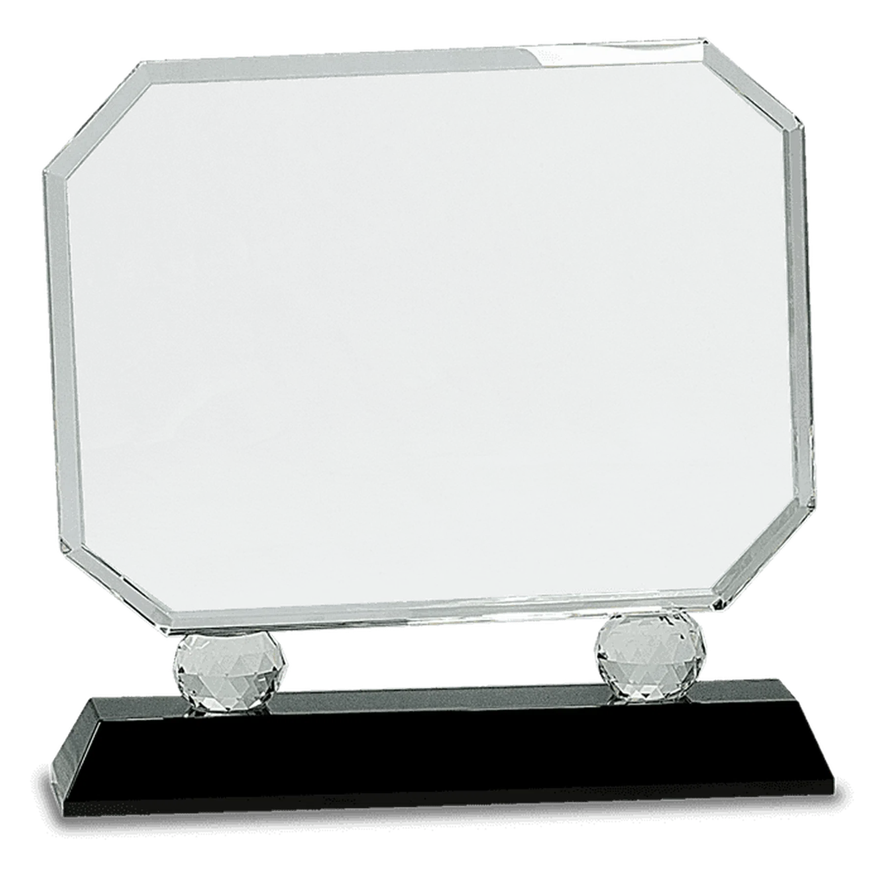 Rectangle Crystal on Black Pedestal Base