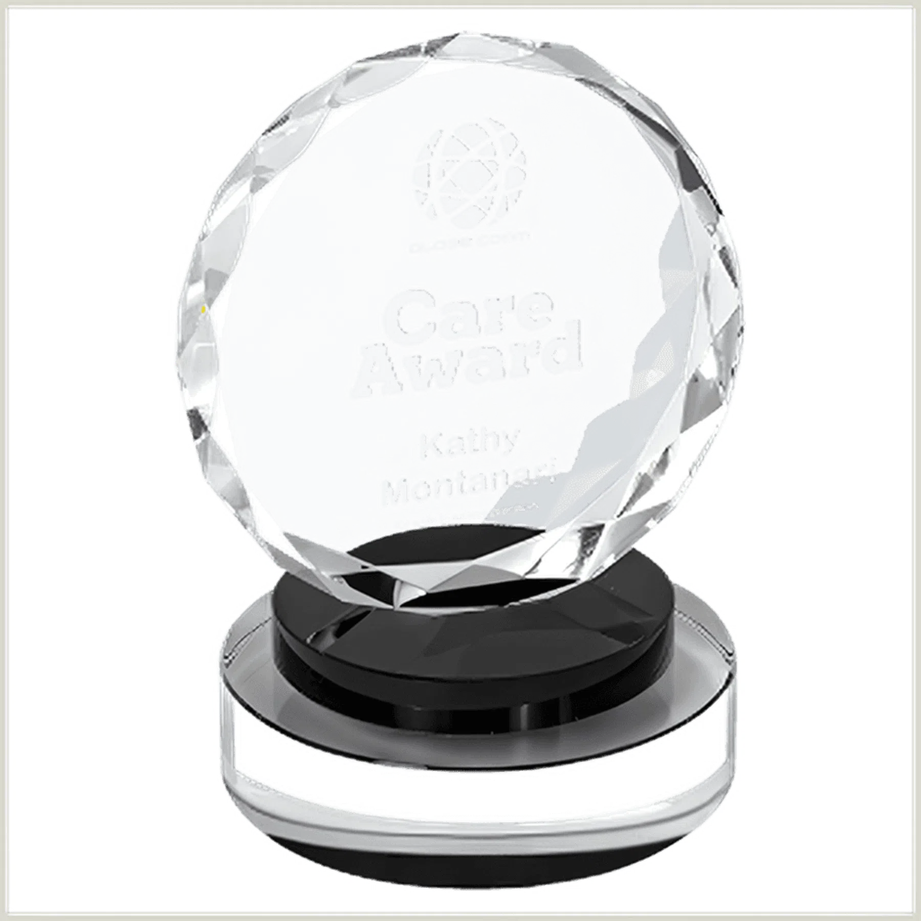 Round Facet Crystal on Round Base