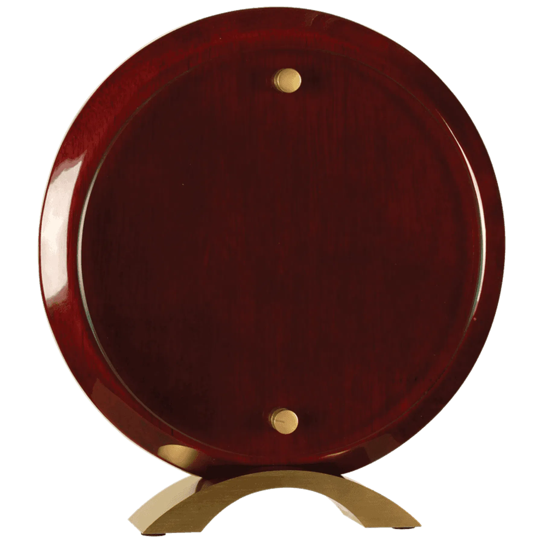 Round Rosewood Piano Finish Floating Jade Glass Stand Up