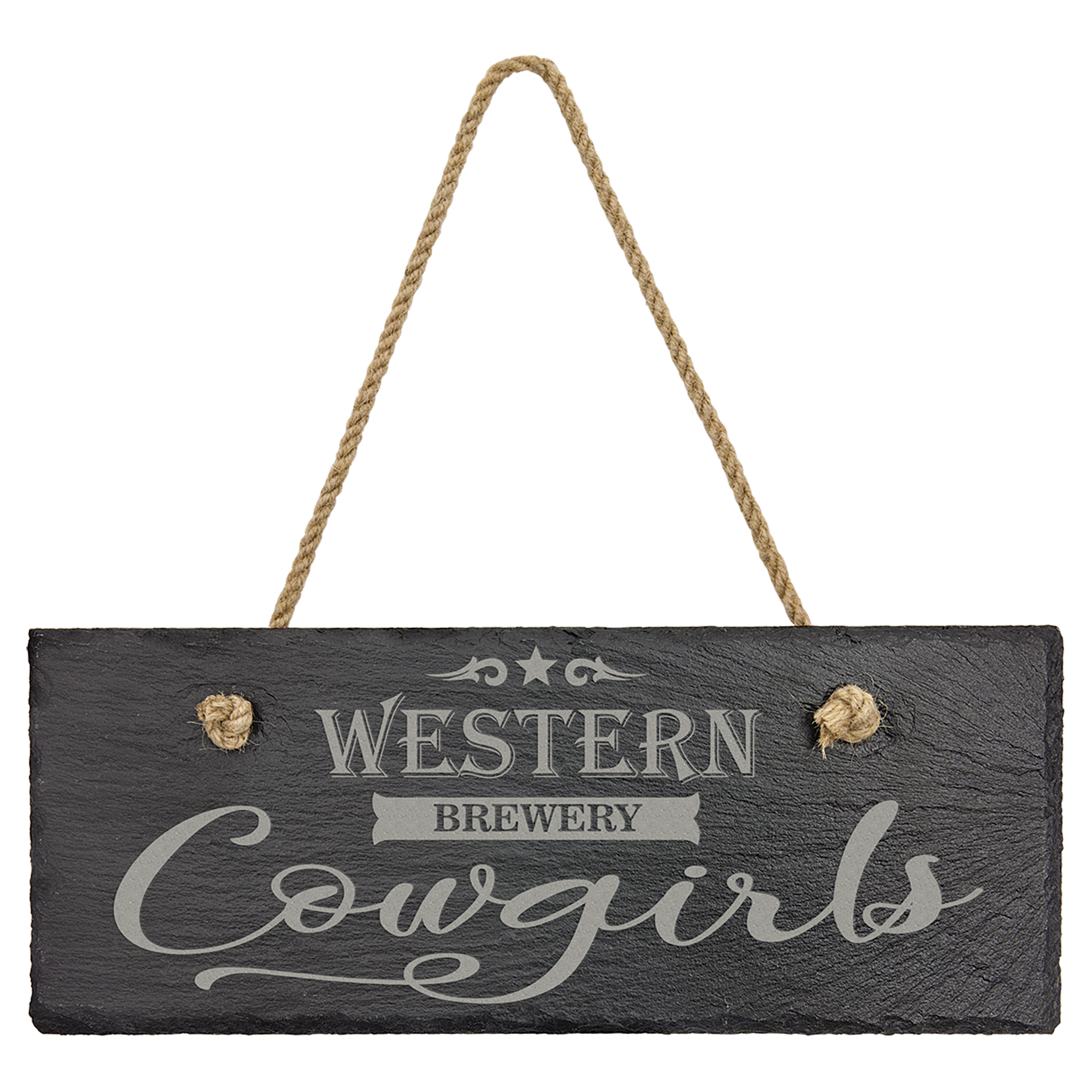 Custom Engraved Slate Signs – Hanging Rustic Decor for Home or Business Rectangle / 10" x 4"