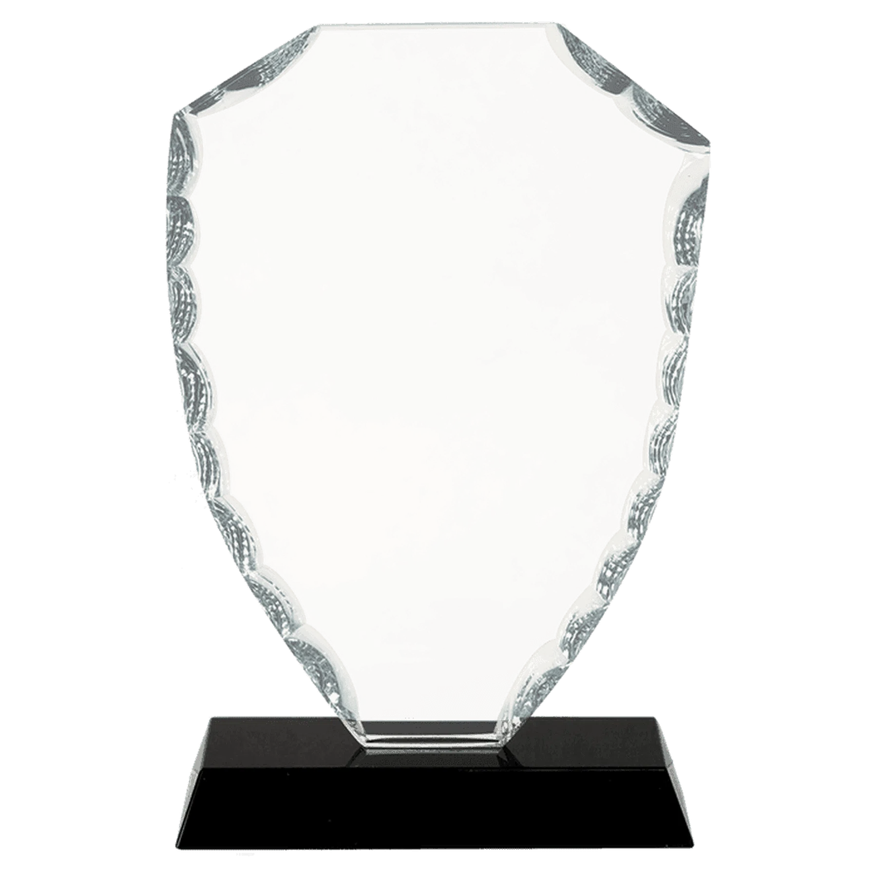 Shield Facet Glass on Black Base