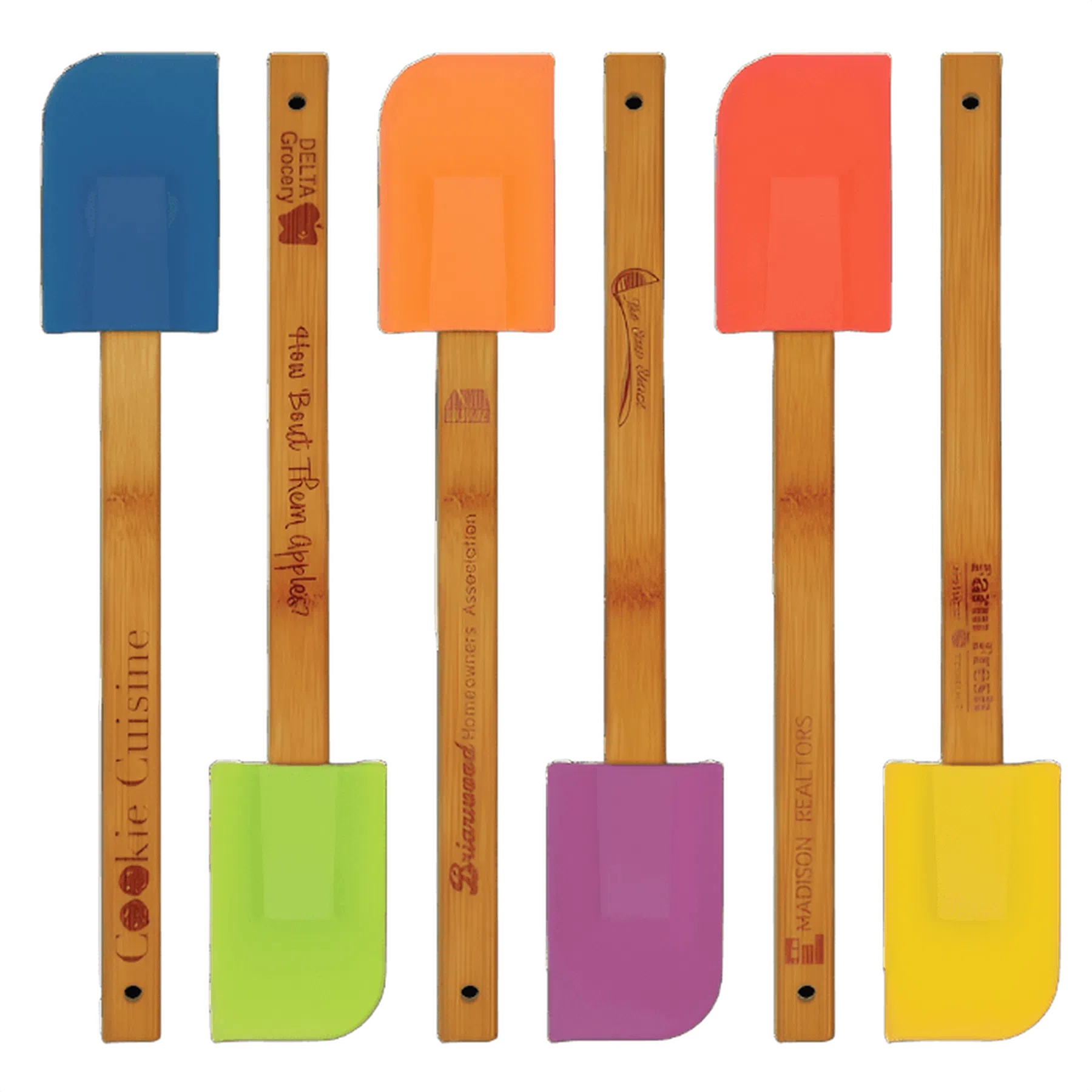 Silicone Spatula with Bamboo Handle (Various Colors)