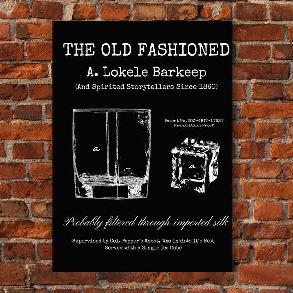 The Old Fashioned Cocktail Engraved Canvas Painting | Bar Humor