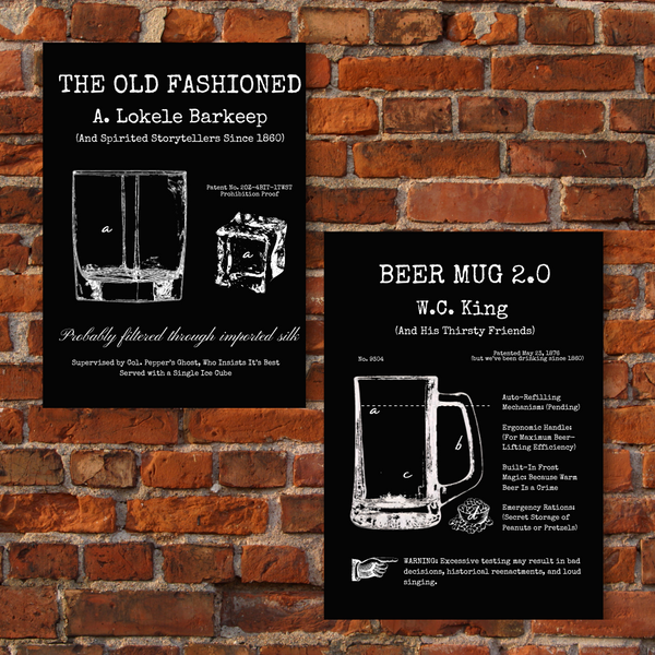 The Old Fashioned Cocktail Engraved Canvas Painting | Bar Humor
