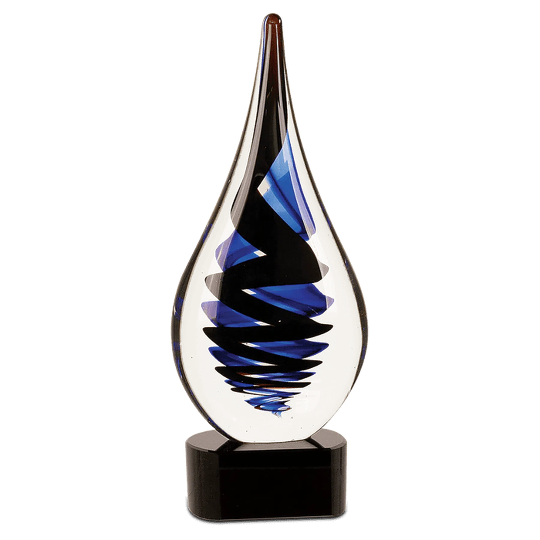 Twist Raindrop Art Glass (Black or Blue)