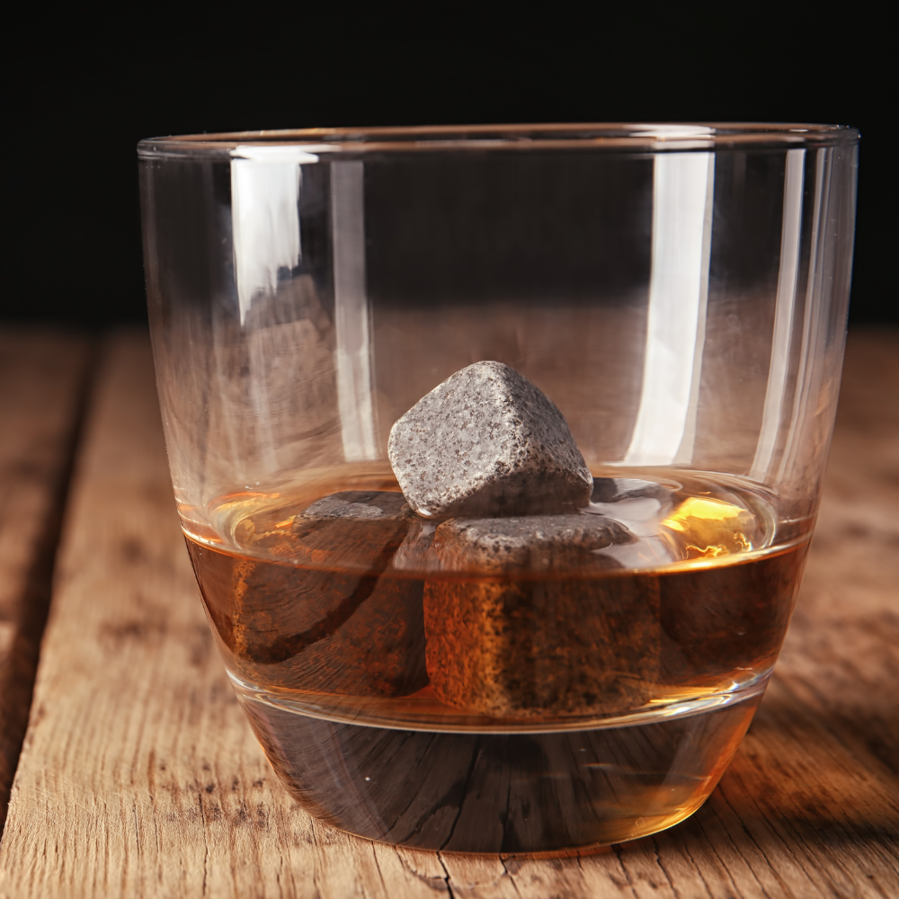 Personalized Whiskey Stone Gift Set - 9-Piece Basalt Stones & Velvet Pouch Default Title