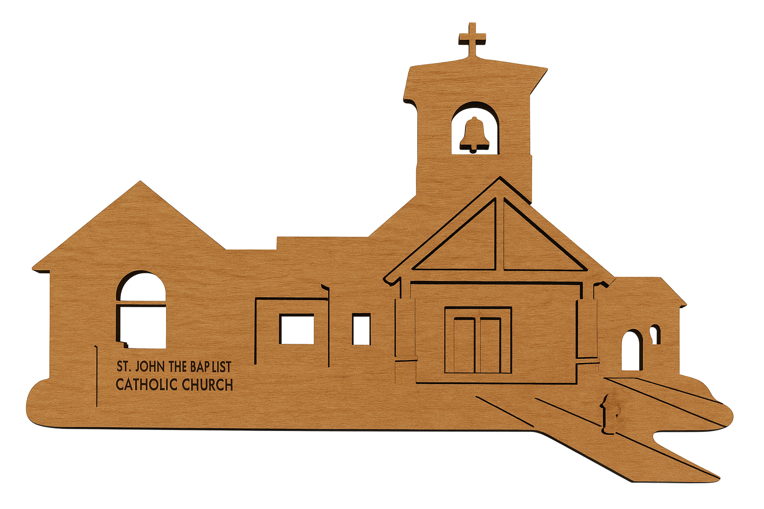 Wooden Cutout of St John Church
