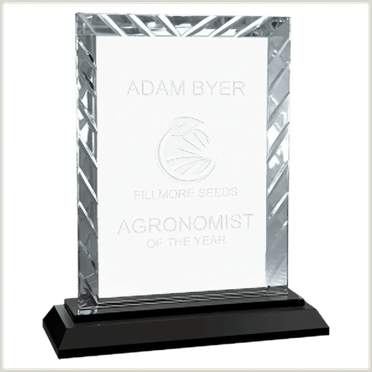 Accent Glass Awards in Fan, Flame, and Diamond Designs - Rectangle