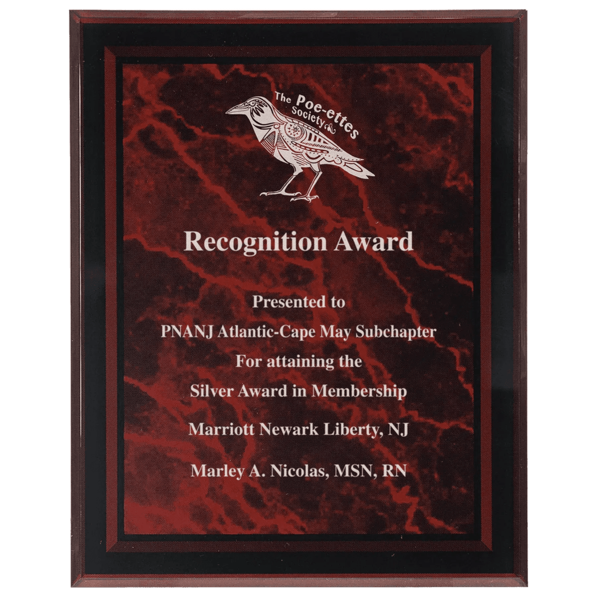 Acrylic Award Plaque – Marble, Stars & Stripes or Solid Black - 7" x 9"