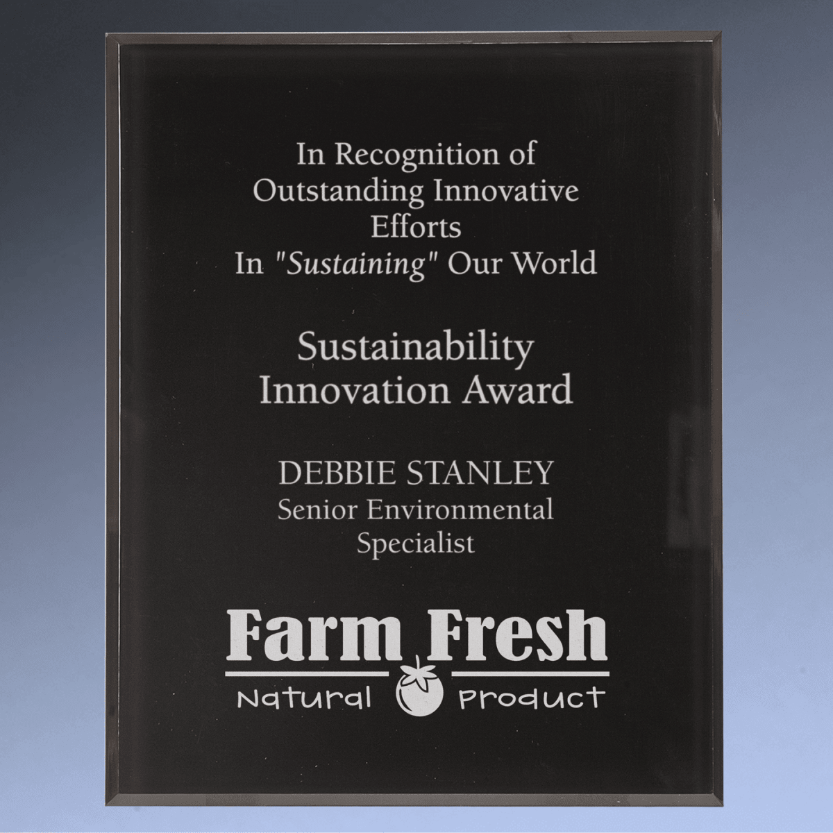 Acrylic Award Plaque – Marble, Stars & Stripes or Solid Black - 7" x 9"