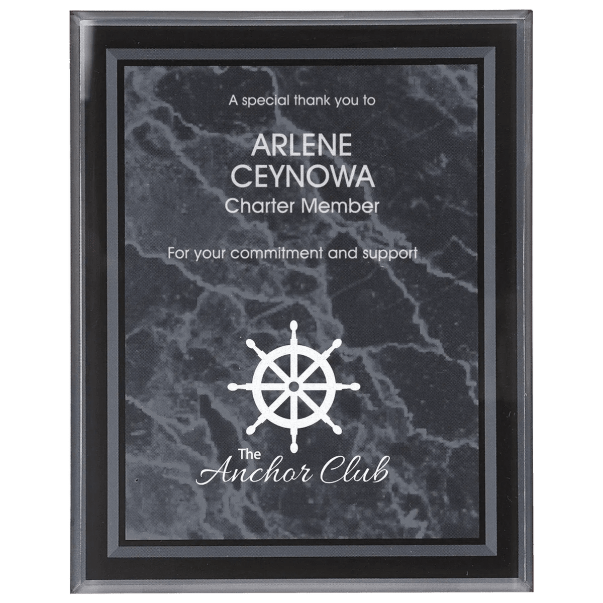 Acrylic Award Plaque – Marble, Stars & Stripes or Solid Black - 7" x 9"