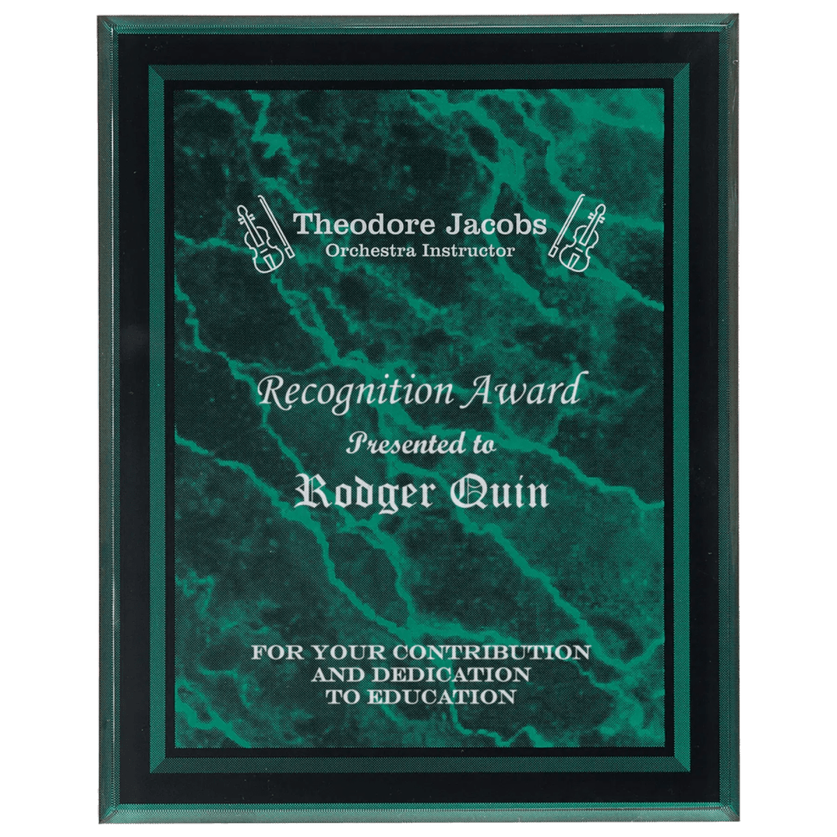 Acrylic Award Plaque – Marble, Stars & Stripes or Solid Black - 7" x 9"