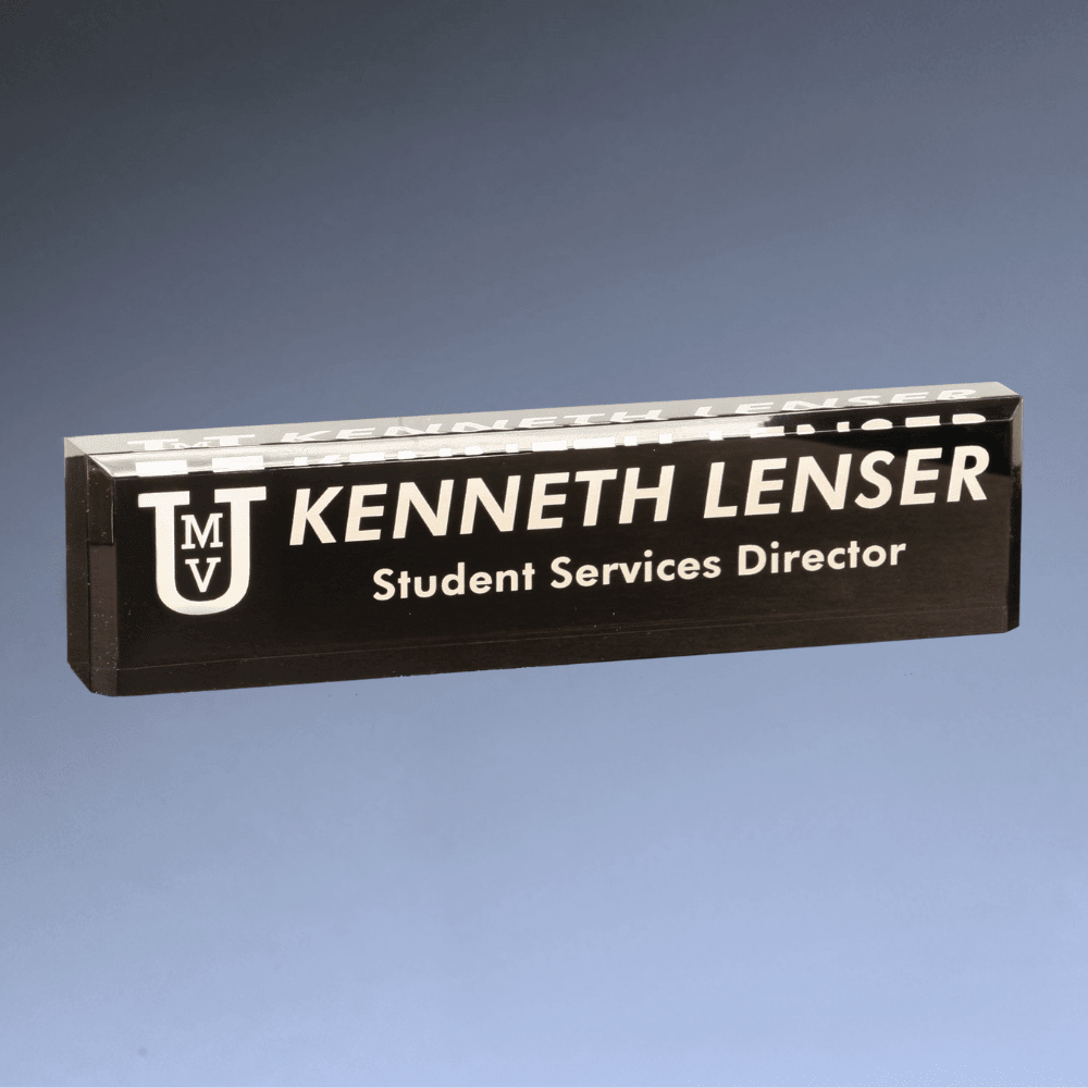 Acrylic Name Bar - Clear or Black - Black