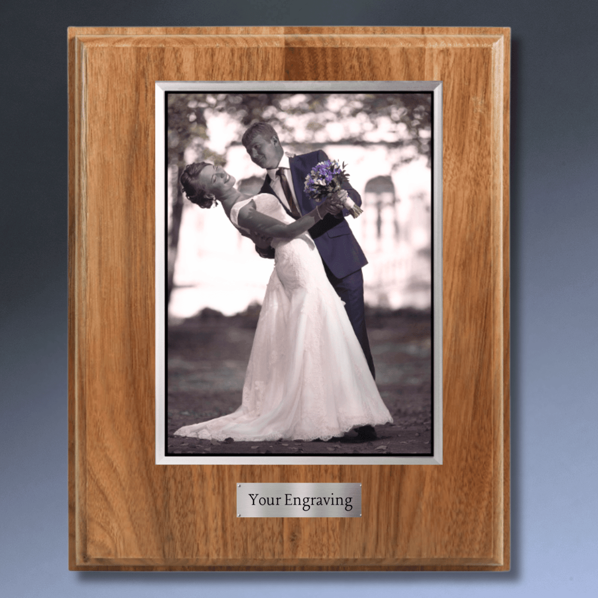 All American Walnut Step - Edge Plaque Board - Engrave or Add Plate - 4" x 6"