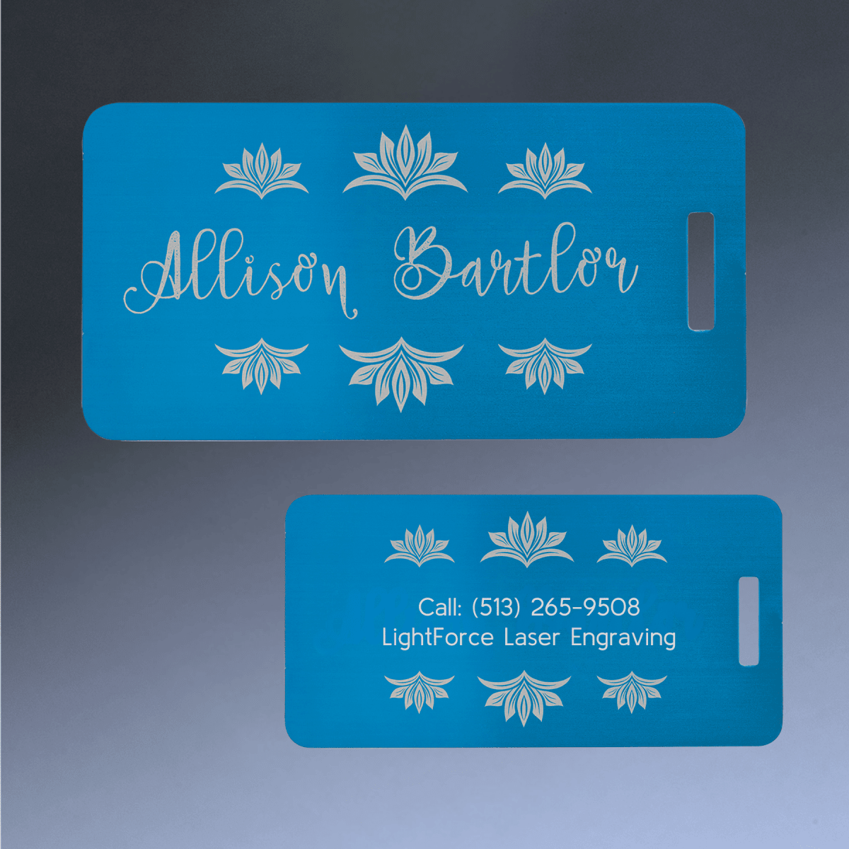 Aluminum Luggage Tags and Identification Tags - Black