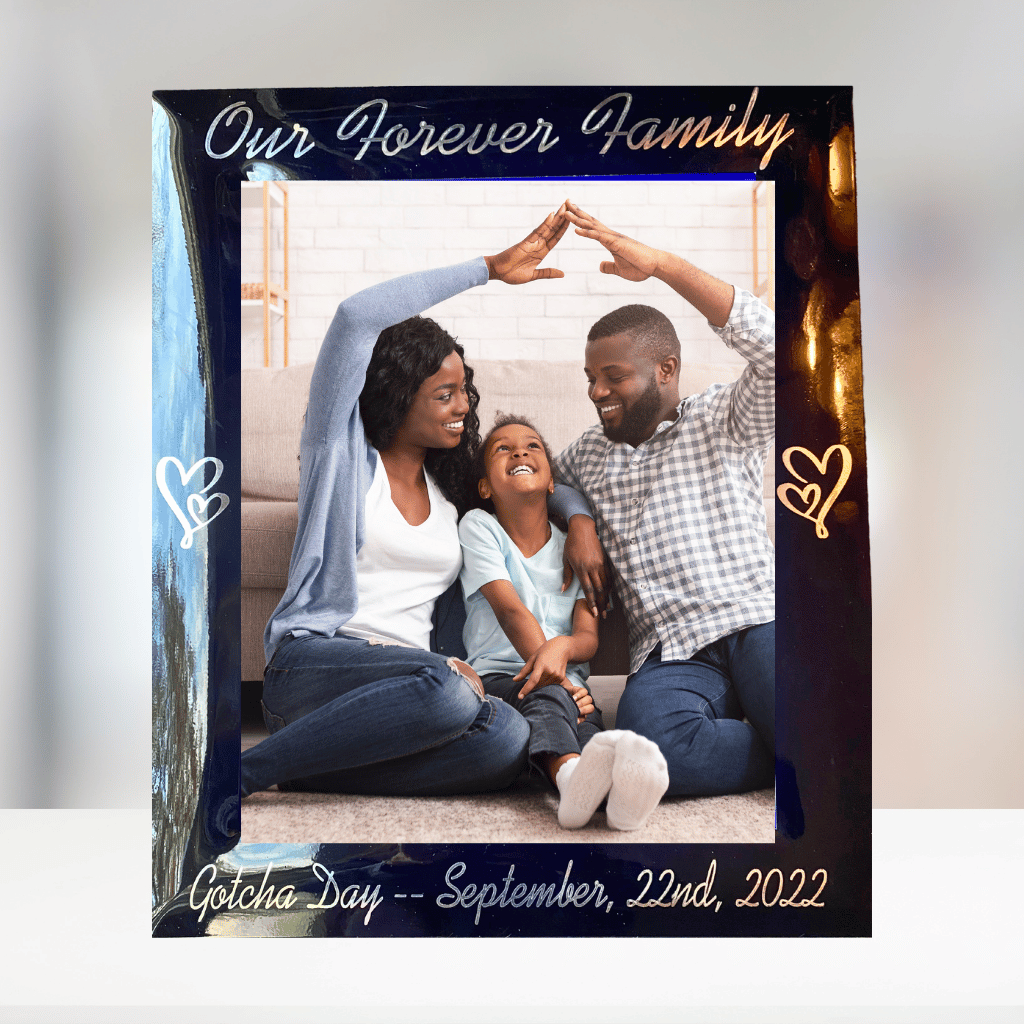 Aluminum Picture Frames in Silver or Black with Personalized Engraving - Black