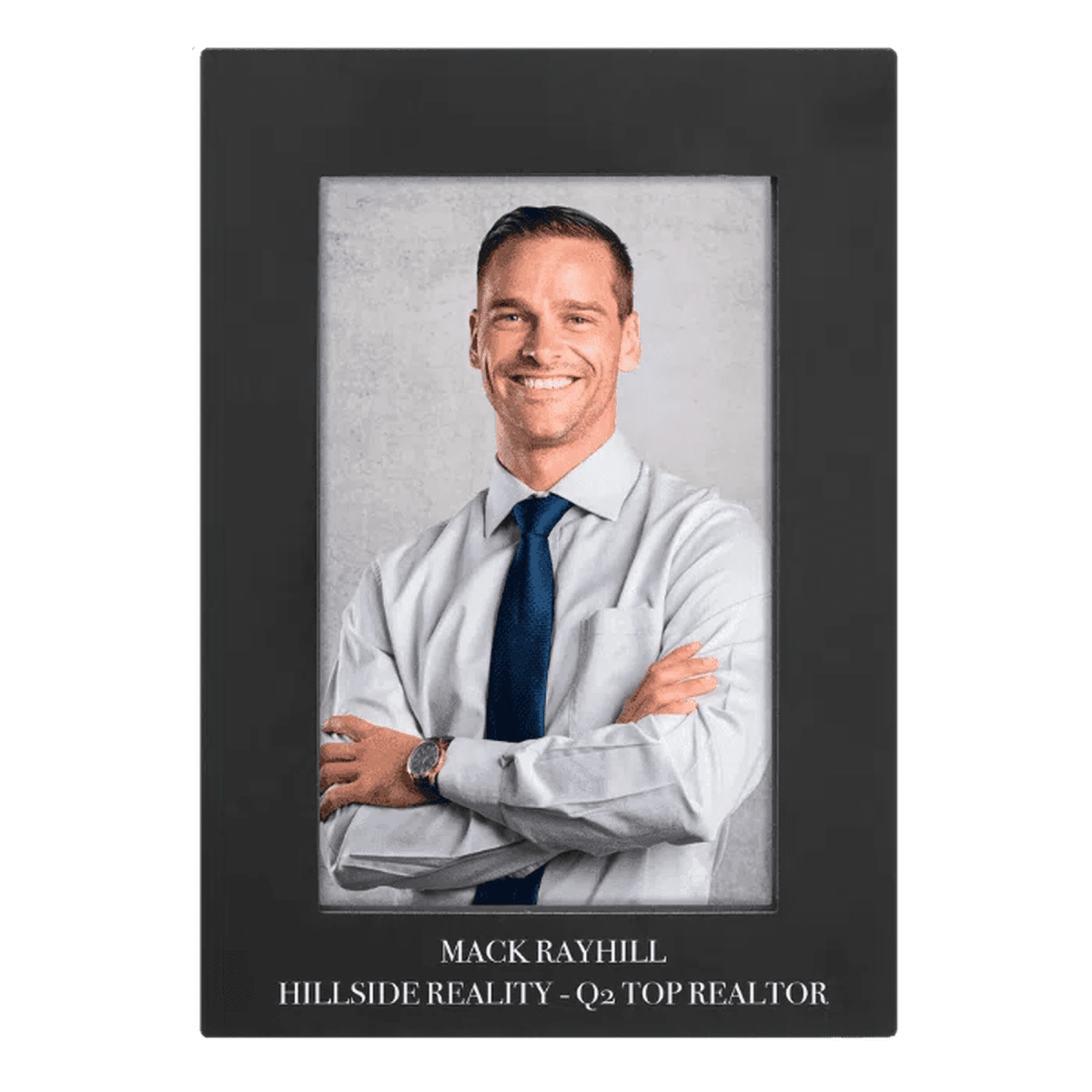 Aluminum Picture Frames in Silver or Black with Personalized Engraving - Black