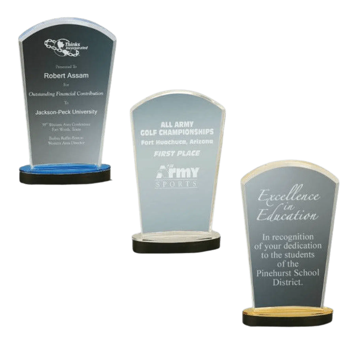 Arch Impress Acrylics with Mirror Base - LightForce Laser Engraving, LLC