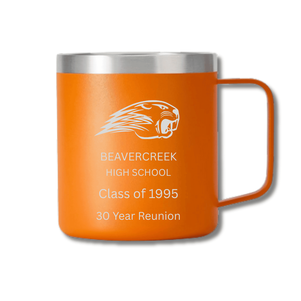 Beavercreek High School - Class of 1995 Reunion 14 oz. Wide Handle Mug - 14 oz. Coffee Mug with Clear Slider Lid