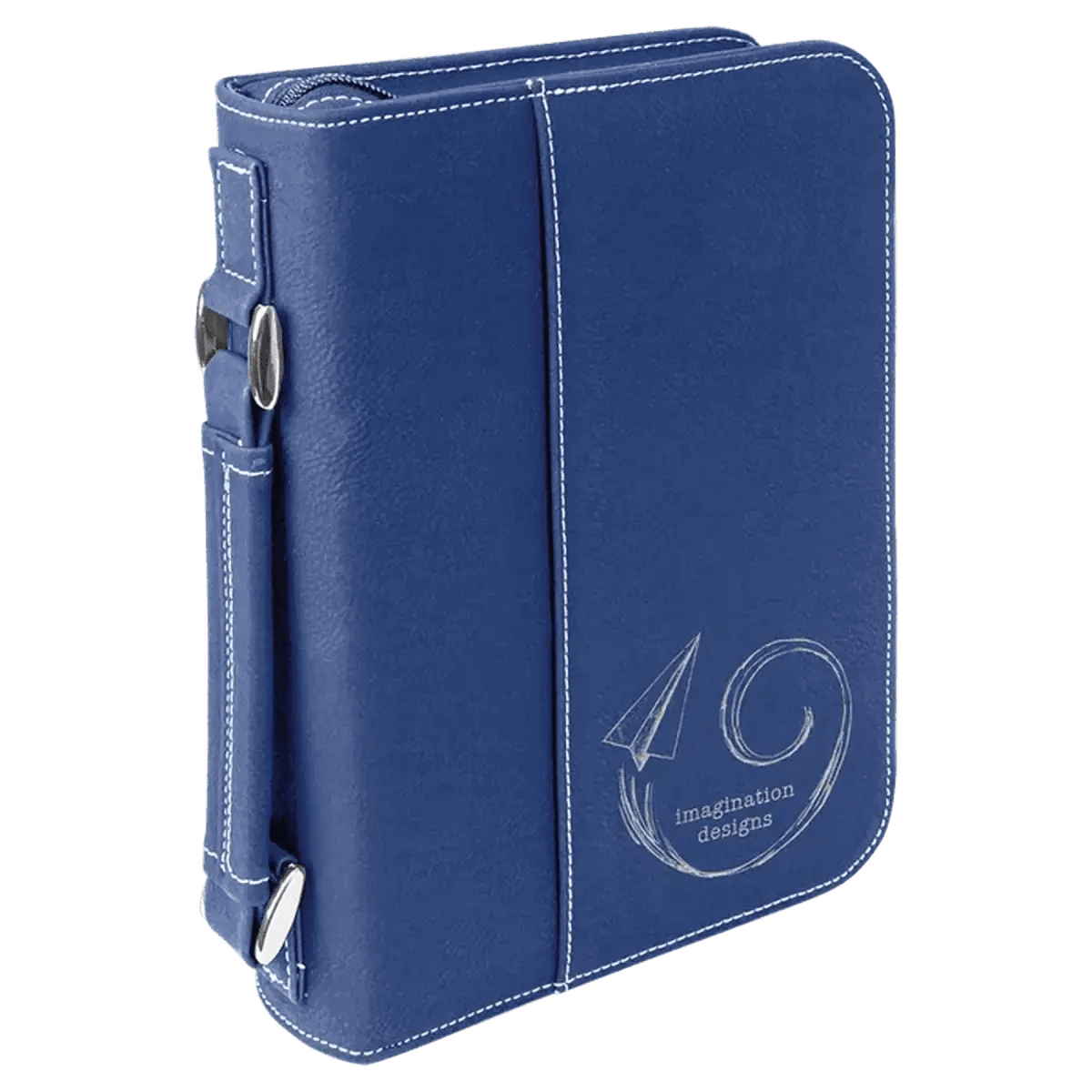 Bible and Book Covers in Leatherette Colors - Blue/Silver
