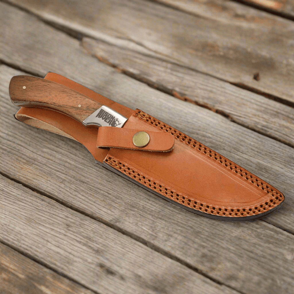 Bison River Damascus Steel Fixed Blade Knife with Custom Engraving - 7 3/4"