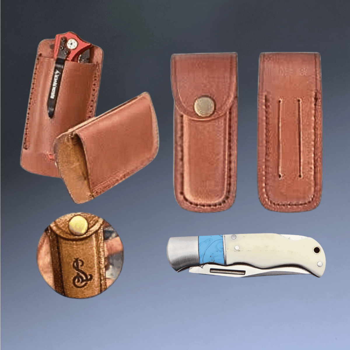 Bison River Leather Belt Sheaths for Survival Knives - Belt Sheath