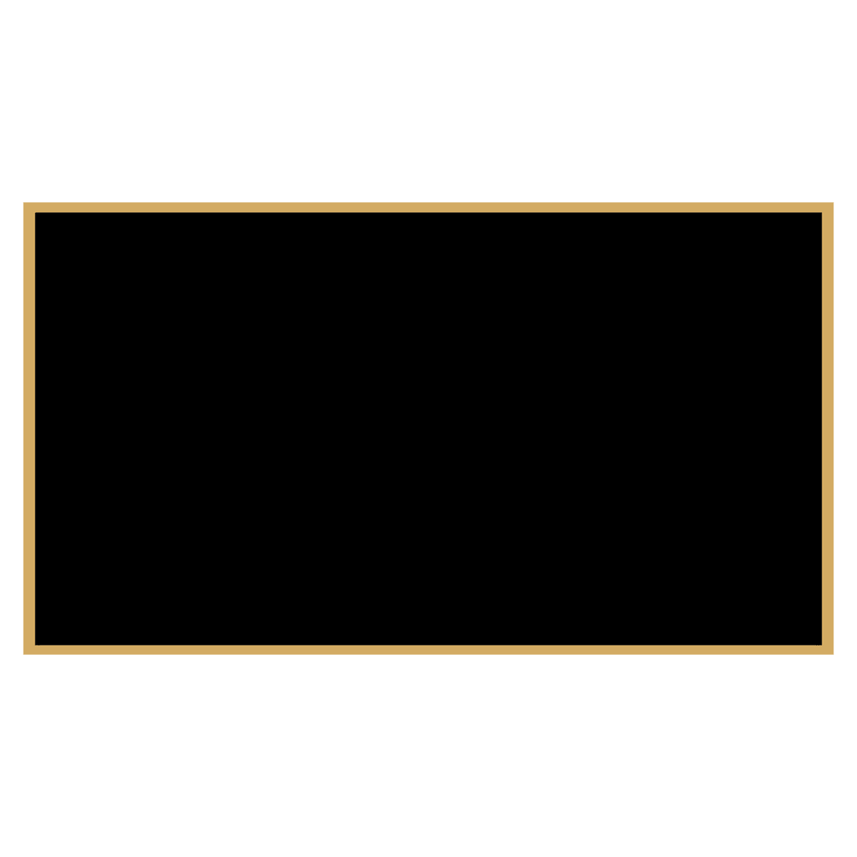 Black Brass Engraving Plates with Gold Border - Rectangle