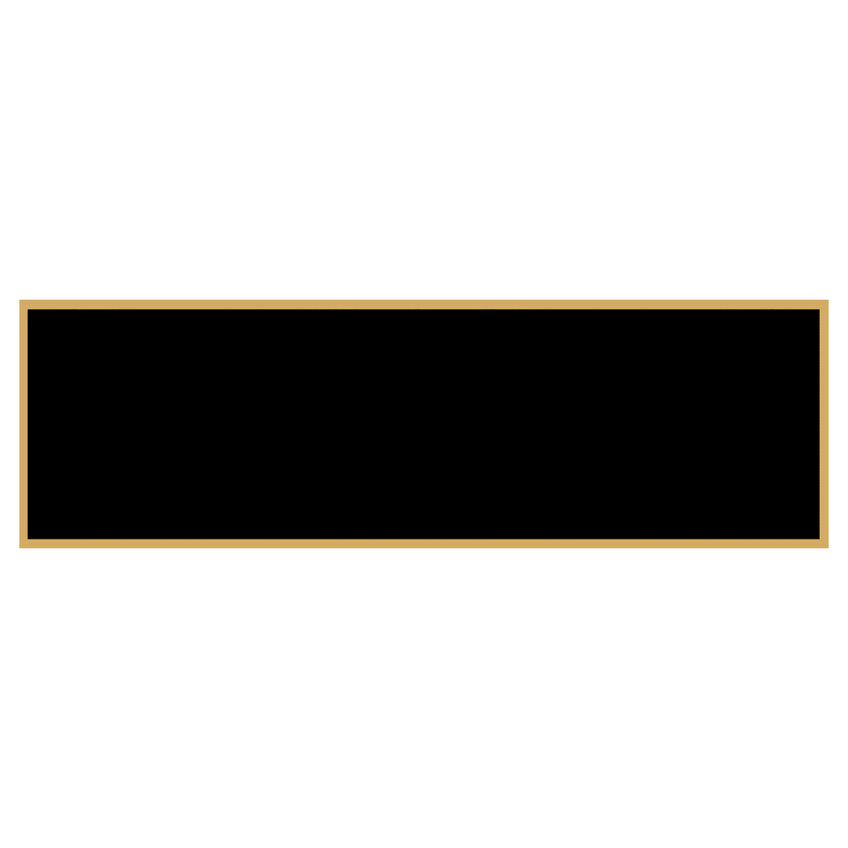 Black Brass Engraving Plates with Gold Border - Rectangle