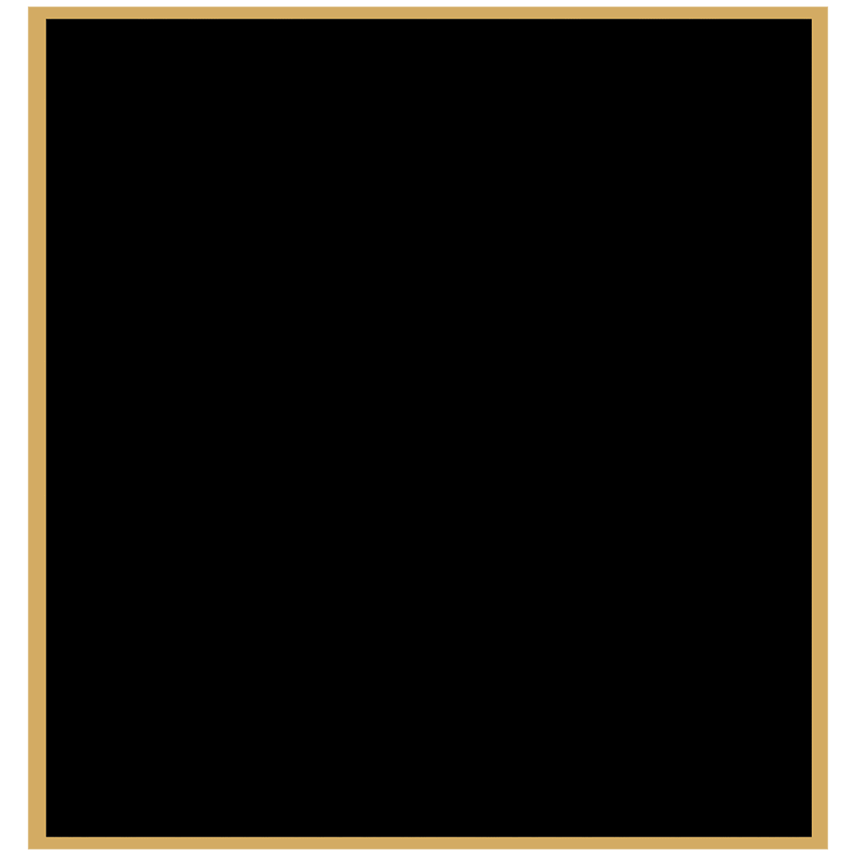 Black Brass Engraving Plates with Gold Border - Rectangle