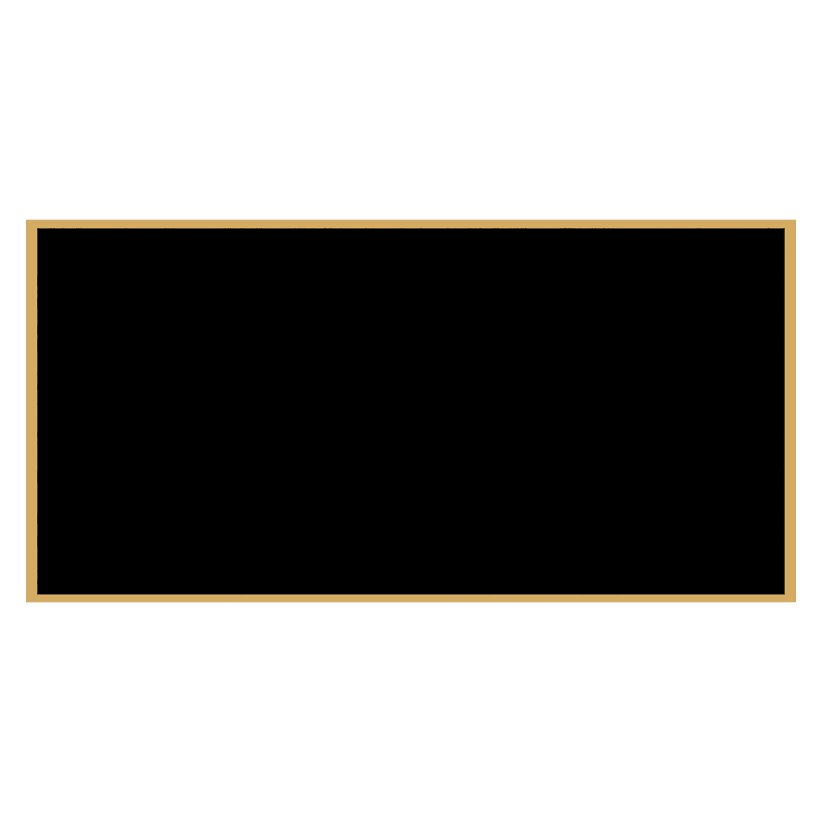 Black Brass Engraving Plates with Gold Border - Rectangle