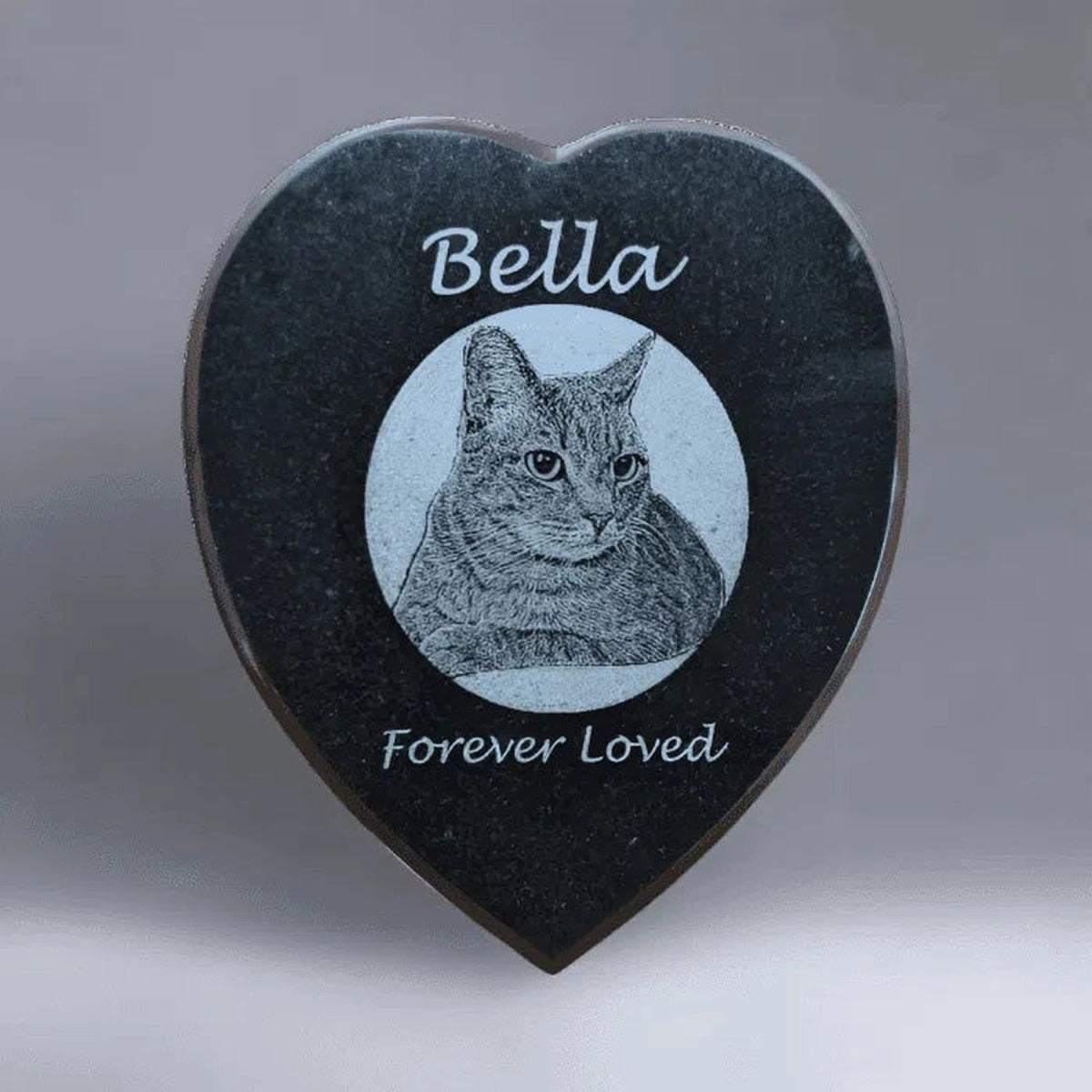 Black Diamond Granite Memorial Heart Plaques - LightForce Laser Engraving, LLC