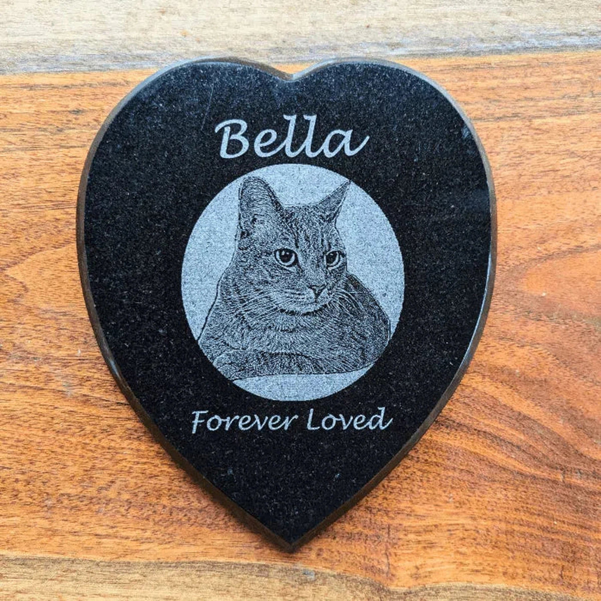 Black Diamond Granite Memorial Heart Plaques - LightForce Laser Engraving, LLC