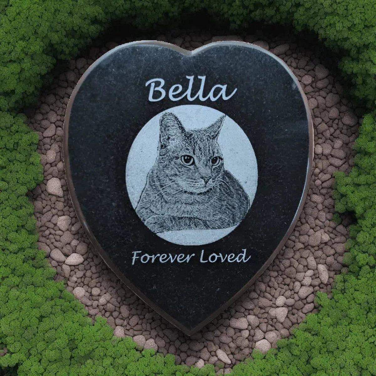 Black Diamond Granite Memorial Heart Plaques - LightForce Laser Engraving, LLC